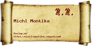 Michl Montika névjegykártya